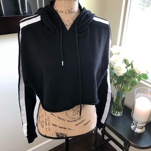 Cute black Crop top hoodie
